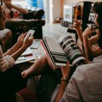 Group of friends socializing.